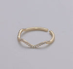 Load image into Gallery viewer, Cz Gold Wave Ring
