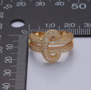 24K Gold Filled Cz Double Band Ring ✨