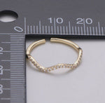 Load image into Gallery viewer, Cz Gold Wave Ring
